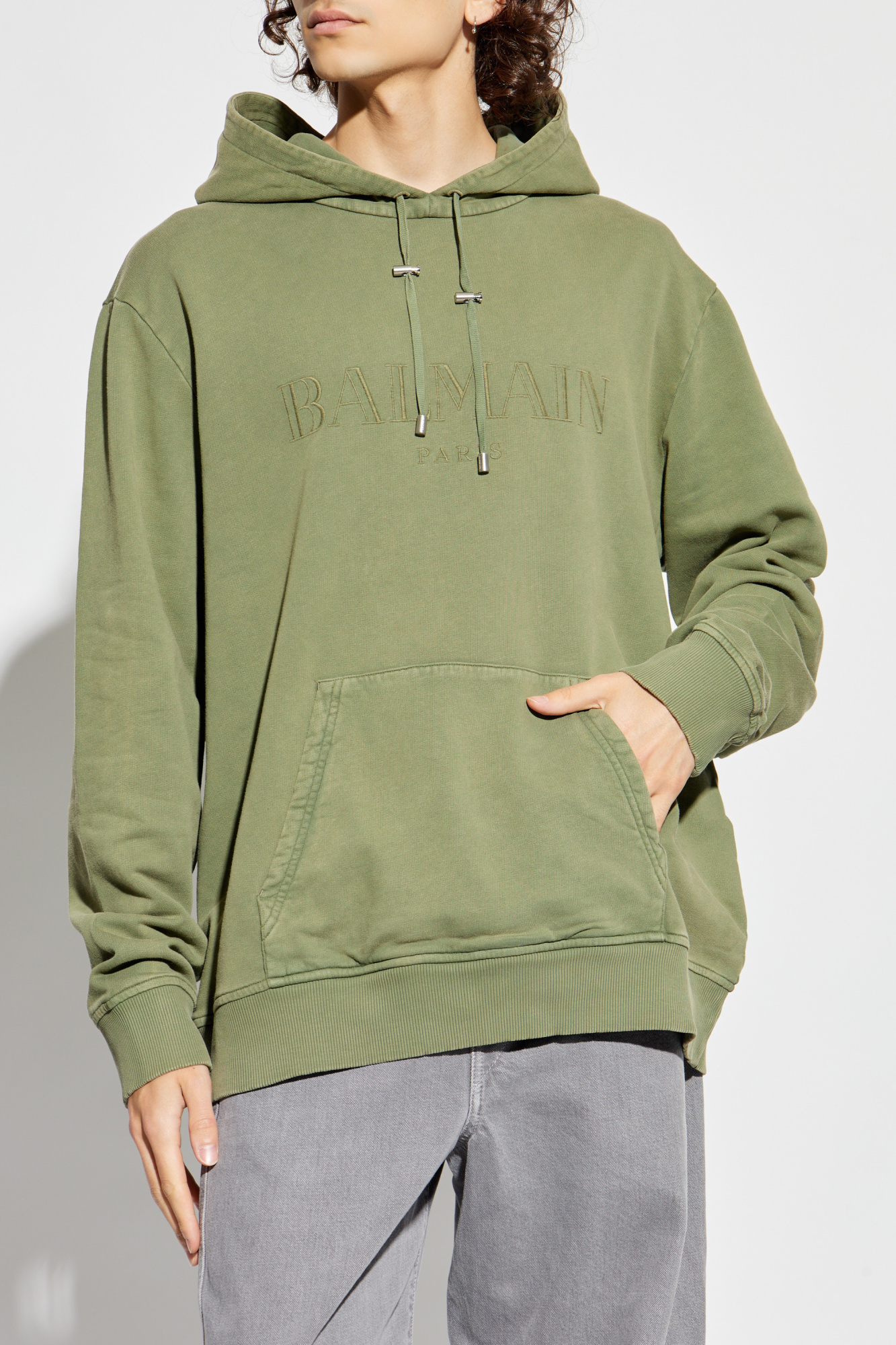 Green Sweatshirt with logo Balmain - Vitkac GB